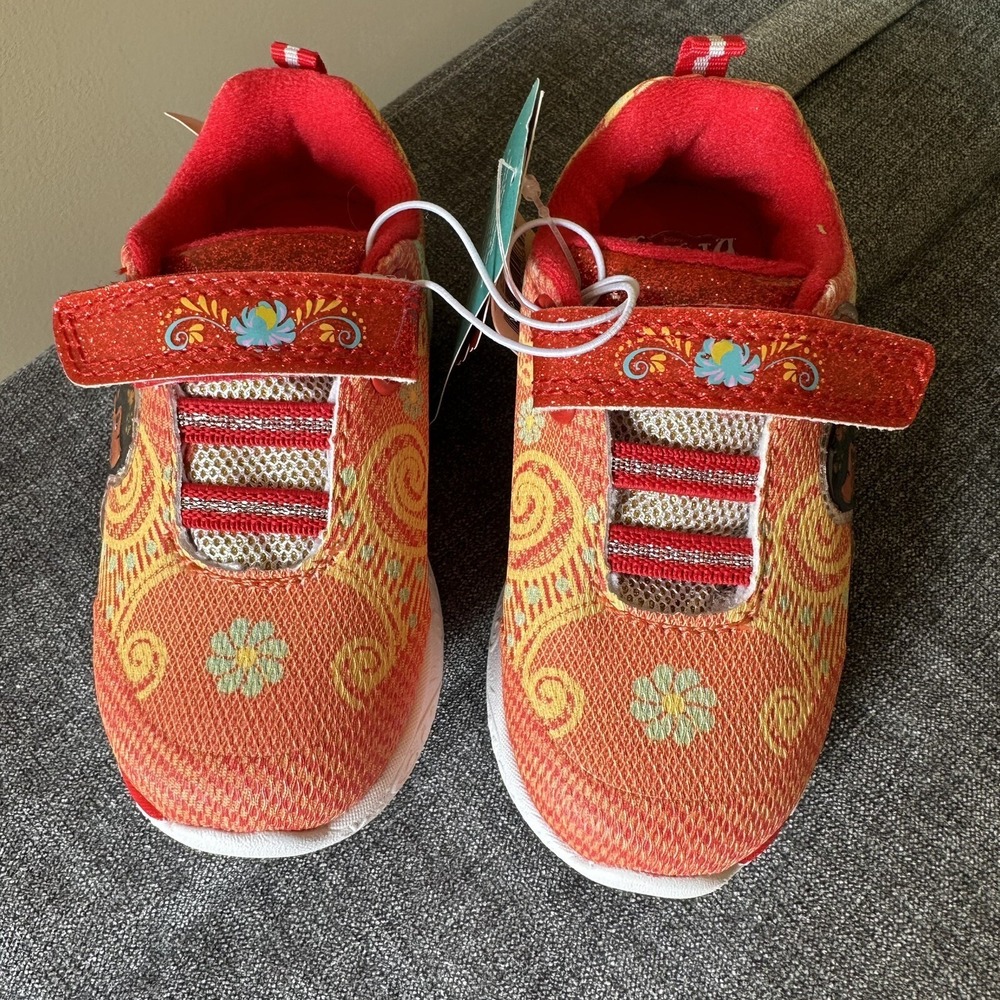 Disney Junior Elena of‎ Avalor Girls Sneakers Sz 7 Princess Athletic Shoe No Tie